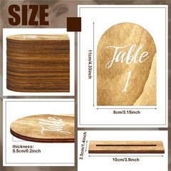 20 Pcs Wedding Wooden Table Numbers with Wooden Base Rustic Wedding Centerpieces