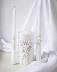 Unity Candle Set – Wedding Ceremony & Reception – 6” Pillar & Two 10” Taper C…