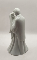 Vintage White Porcelain Bride Groom Couple • Wedding Cake Topper • Figurine 5″