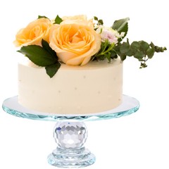 Crystal Glass Cake Stand Fruit Plate Clear Display Desserts Holder Wedding Party