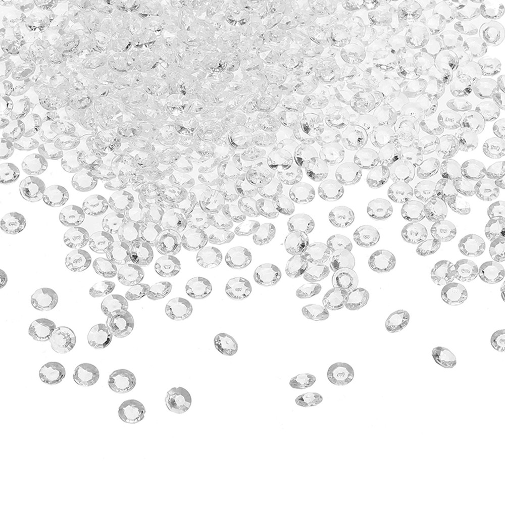 4000Pcs Acrylic Wedding Table Diamonds 6mm Crystals Gems White