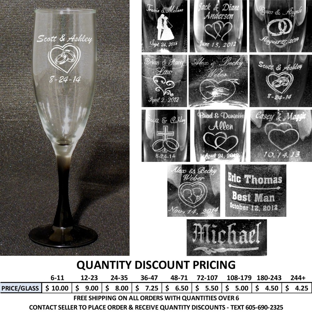 Personalized Toasting Flutes – Champagne Glasses Engraved Wedding Party Gifts
