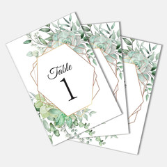 26 Pieces Wedding Table Numbers Cards 1-25 with Head Table Numbers – Eucalyptus
