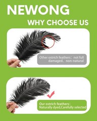 30 Pcs Black&Gold Ostrich Feathers 8-10in(20-25cm) Bulk 20-25cm30pcs Black&gold