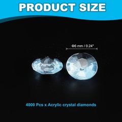 4000 Pcs Acrylic Wedding Table Diamonds 6mm Crystals Gems Light Blue