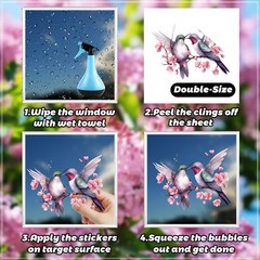 85PCS Spring Window Clings – Spring Flower Butterfly Stickers for Glass Windo…