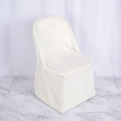 100 Ivory POLYESTER Folding Flat CHAIR COVERS Event Banquet Party Decorations