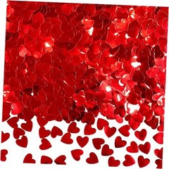 Table Confetti – Metallic Shaped Glitter Mylar Confetti for Heart Red