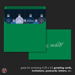 A2 Envelopes, 4 3/8″ x 5 3/4″, Green, Square Flap, 24w (90gsm), 25 per Pack