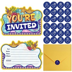 20Pcs Yellow Birthday Invitations- Yellow Invitations for Boys, Cartoon Greet…