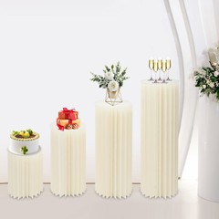 4PCS Foldable Cardboard Centerpiece Display Cylinder Flowers Stand Party Decor