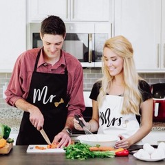 Mr. & Mrs. Couples Apron Fashion Gift Set for Weddings or Holidays