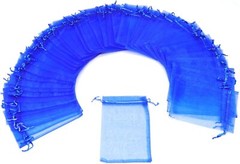 Royal Blue Organza Bags 7×9 cm, Drawstring Gift Bags, 3×4 Wedding Favor Bags