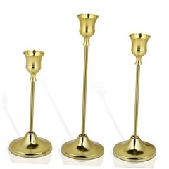 3PCS Candlestick Holders, Brass Gold Taper Candle Holders, Metal Vintage