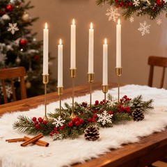 Brass Gold Candlestick Holders, Metal Taper Candle Holders Set of