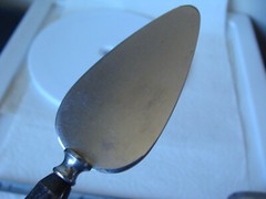 Vtg Cheese Pastry Cake Pie Server Knife Acrylic Sterling Silver Stainless Steel