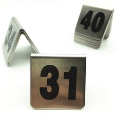 Metal Tent Style Stackable Table Numbers 10 PCS Black 31-40 for Restaurants