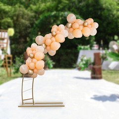 6.5ft Gold Wedding Arch Crescent Moon Floral Stand Wedding Backdrop Balloon Arch