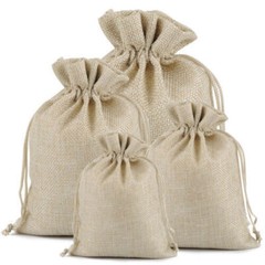 25-100 Pcs Wedding Burlap Bags Linen Jewelry Pouches Jute Hessian Gift Bag Favor