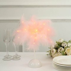 15″ Feather Desk Lamp Decorative LED Light Table Centerpiece Home Supplies