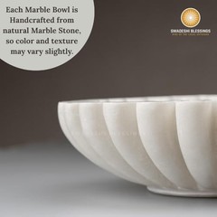 HandCrafted Marble Ruffle Bowl/Antique Scallop Bowl/Fruit 7 Inches
