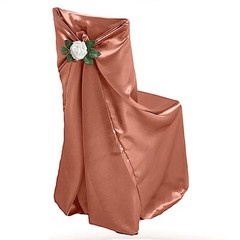 6 Terracotta SATIN UNIVERSAL CHAIR COVER Wedding Banquet Reception Decorations