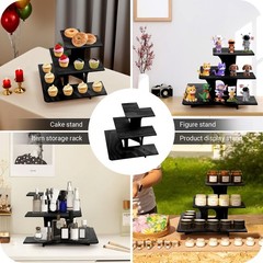 L-Shape 3-Tier Retail Table Display Corner Stand Wood Multi-Purpose Display Rack