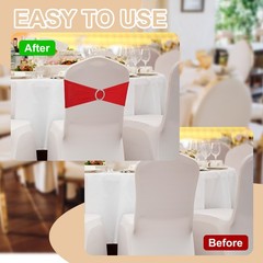 10 Pack Chair Sashes Stretch Chair Cover Band Bows Cover Band Light Gray