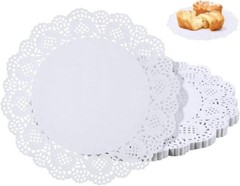 150Pcs 6″ White Lace Paper Doilies – Disposable Round Table Decor for