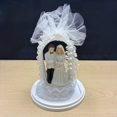 New Vintage Wilton Tender Love Wedding Cake Top, White coat, Black pants