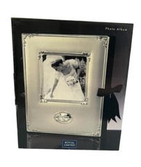 Royal Limited Wedding Album Keepsake Box Silver Tone Cherry Wood Bridal Gift NIB