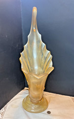 Rare & Unique Pearl Illusion Centerpiece Table Vase Large 18” MCM Art Deco