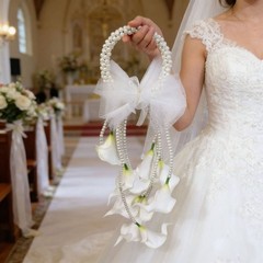 White Calla Lily Hand Arrangement Realistic Look Calla Lily Bridal Arrangement