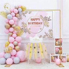 8.2 x 8.2 FT Wedding Arch Backdrop Stand Metal Party Stand Ceremony Decorations