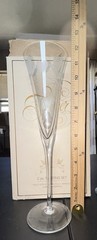 2 PC Wedding Toasting Set Hand Cut European Crystal Birds & Hearts Vintage NIB