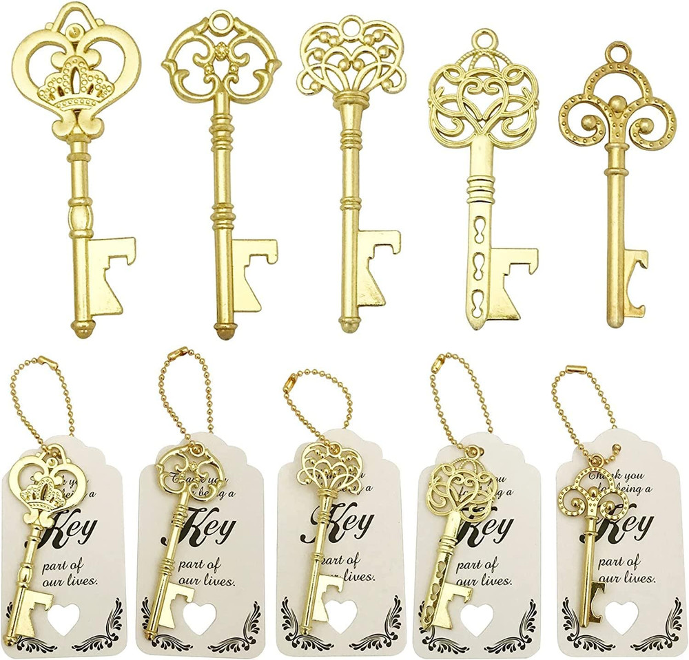 50 PCS Key Bottle Openers Bridal Shower Favors Rustic Wedding Favors Gifts