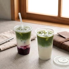 [100 Sets – 16oz] Clear Plastic Cups with Lids and Straws, Disposable 16 OZ