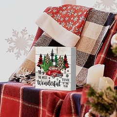 Rustic Winter Merry Christmas Tree Wood Box Sign, It’s the Most Time Wonderful
