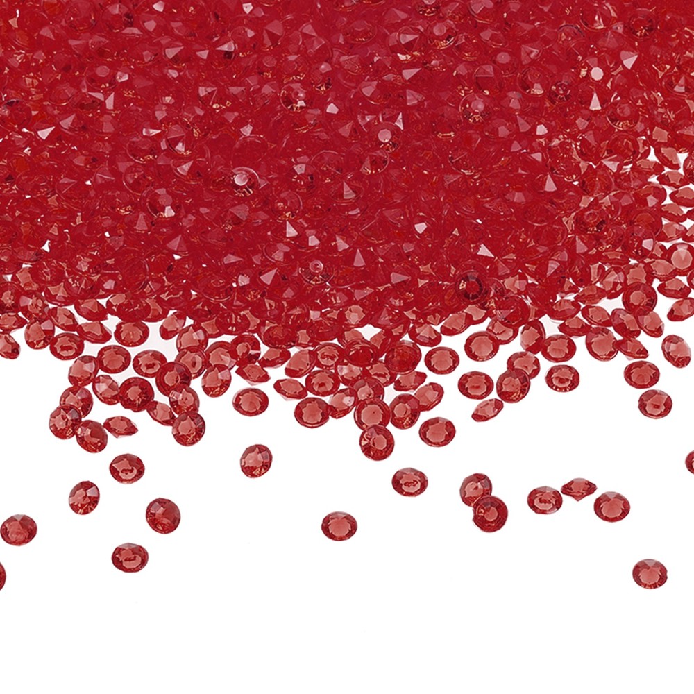 4000 Pcs Acrylic Wedding Table Diamonds 6 mm Crystals Gems Date Red