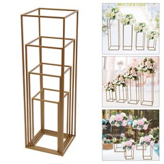 Gold Flower Stands DIY Metal Flower Stands 4 PCS Steel and Plastic Set