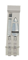 2 Piece Clear Acrylic Handle Stainless Steel Cake Serving Set New Open Box