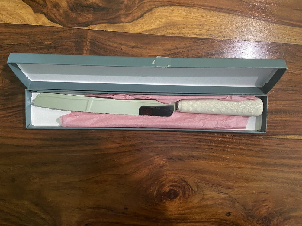 Vintage Lenox Cake Knife Wedding Promises Collection Floral Design Original Box