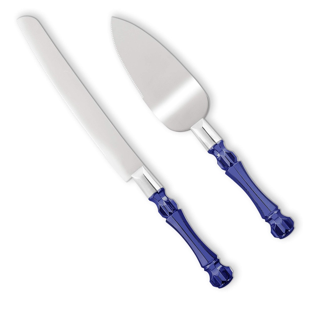 Blue Cake Knife and Server Set Cake Server & Knife Set of 2 with Acrylic Handles