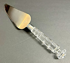 Godinger Versailles 12” Crystal Handled Cake Server Stainless Steel With Box