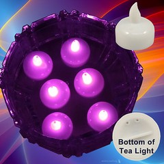 NEW 24 Pink Led Floating Floral Tea Light Candle for Wedding Centerpiece Decor