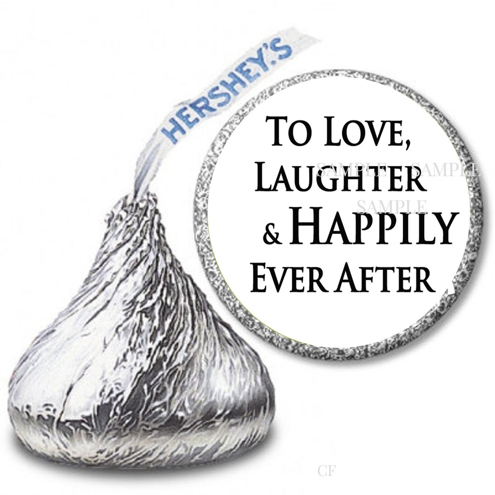 108 Happily Ever After Favor Labels Hershey Kiss Candy Wrappers Wedding Favors