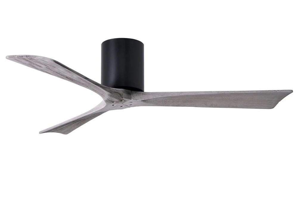 Matthews Fan IR3H-BK-BW-52 Irene-3H three-blade flush mount paddle fan in Matte
