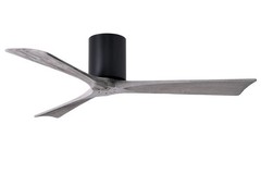 Matthews Fan IR3H-BK-BW-52 Irene-3H three-blade flush mount paddle fan in Matte