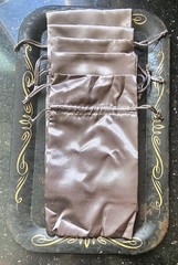 Shiny Silver Gray Jewelry Favors Drawstring Pouch 9×5 Gift Bags Lot of 5. NEW