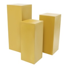 3-Pc Gold Iron Display Pedestal Stands Cuboid Set for Wedding Party